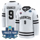 Luke Grainger Jersey #9 Western Michigan Broncos 2025 Frozen Four Patch Stitched White