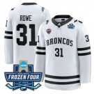 Cameron Rowe Jersey #31 Western Michigan Broncos 2025 Frozen Four Patch Stitched White