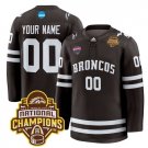 Custom Western Michigan Broncos Jersey 2025 National Champions Patch Premium Stitched Brown