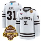 Cameron Rowe Jersey #31 Western Michigan Broncos 2025 National Champions Patch Premium White