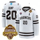 Alex Bump Jersey #20 Western Michigan Broncos 2025 National Champions Patch Premium Stitched White