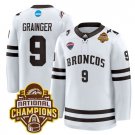 Luke Grainger Jersey #9 Western Michigan Broncos 2025 National Champions Patch Stitched White