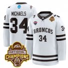 Owen Michaels Jersey #34 Western Michigan Broncos 2025 National Champions Patch Stitched White