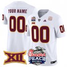 Custom Arizona State Sun Devils Jersey 2025 Peach Bowl Patch White