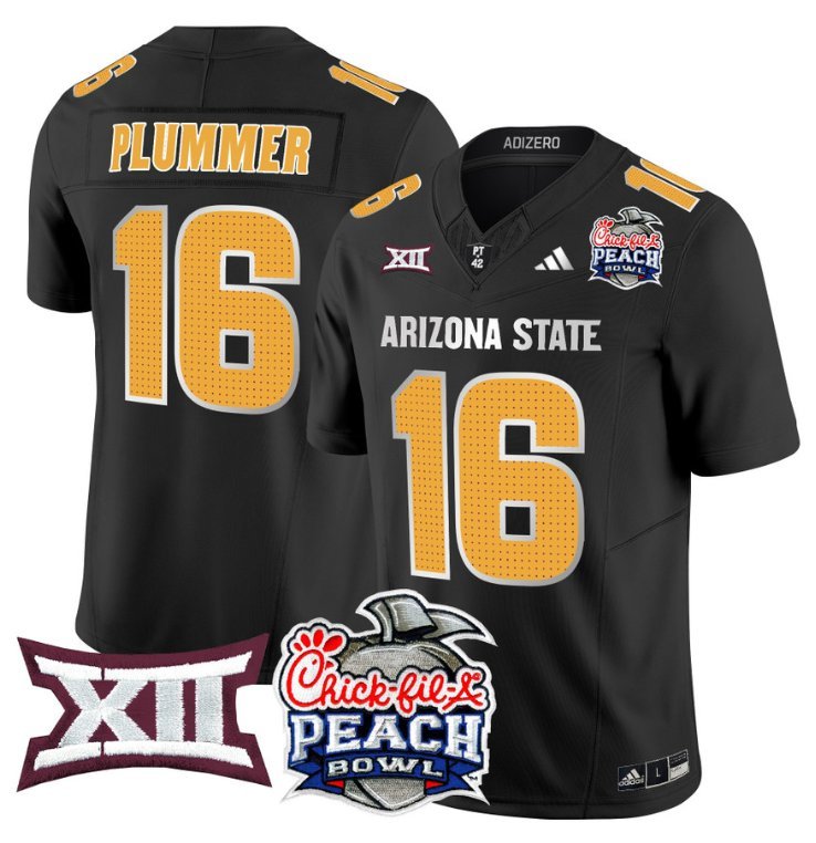 Jake Plummer Jersey #16 Arizona State Sun Devils 2025 Peach Bowl Black