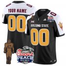 Custom Sun Devils Pat Tillman Jersey Arizona State Peach Bowl V2 Black Alternate