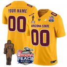 Custom Sun Devils Pat Tillman Jersey Arizona State Peach Bowl V2 Gold