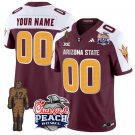 Custom Sun Devils Pat Tillman Jersey Arizona State Peach Bowl V2 Maroon Alternate