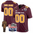 Custom Sun Devils Pat Tillman Jersey Arizona State Peach Bowl V2 Maroon