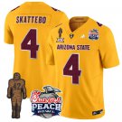Cam Skattebo Jersey #4 Arizona State Peach Bowl Patch Football V2 Gold