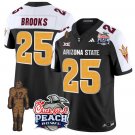 DeCarlos Brooks Jersey #25 Arizona State Peach Bowl Patch Football V2 Black Alternate