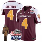 Cam Skattebo Jersey #4 Arizona State Peach Bowl Patch Football V2 Maroon Alternate