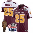 DeCarlos Brooks Jersey #25 Arizona State Peach Bowl Patch Football V2 Maroon Alternate