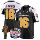 Jake Plummer Jersey #16 Arizona State Peach Bowl Patch Football V2 Black Alternate