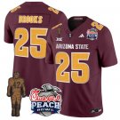 DeCarlos Brooks Jersey #25 Arizona State Peach Bowl Patch Football V2 Maroon