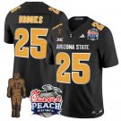 DeCarlos Brooks Jersey #25 Arizona State Peach Bowl Patch Football V2 Black
