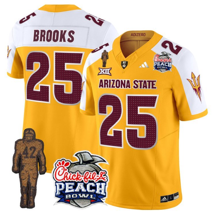 Jake Plummer Jersey #16 Arizona State Peach Bowl Patch Football V2 Maroon