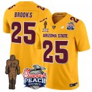 DeCarlos Brooks Jersey #25 Arizona State Peach Bowl Patch Football V2 Gold