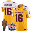 Jake Plummer Jersey #16 Arizona State Peach Bowl Patch Football V2 Gold Altternate