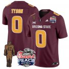 Jordyn Tyson Jersey #0 Arizona State Peach Bowl Patch Football V2 Maroon