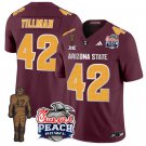 Pat Tillman Jersey #42 Arizona State Peach Bowl Patch Football V2 Maroon