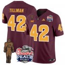 Pat Tillman Jersey #42 Arizona State Peach Bowl Patch Football Maroon