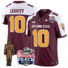 Sam Leavitt Jersey #10 Arizona State Peach Bowl Patch Football V2 Maroon Alternate