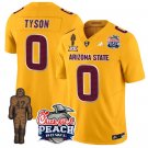 Jordyn Tyson Jersey #0 Arizona State Peach Bowl Patch Football V2 Gold