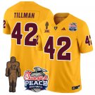 Pat Tillman Jersey #42 Arizona State Peach Bowl Patch Football Gold