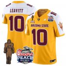 Sam Leavitt Jersey #10 Arizona State Peach Bowl Patch Football V2 Gold Alternate