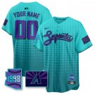 Custom Arizona Diamondbacks Jersey Purple for Second “Serpientes” City Connect Stitched Teal