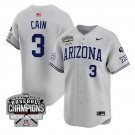 Andrew Cain Jersey #3 Arizona Wildcats 2025 Big 12 Champions Vapor Premier Limited Stitched