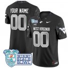 Custom West Virginia Mountaineers Jersey 2025 Miami Beach Bowl Patch Coal