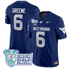 Garrett Greene Jersey #6 West Virginia Mountaineers 2025 Miami Beach Bowl Navy
