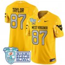 Kole Taylor Jersey #87 West Virginia Mountaineers 2025 Miami Beach Bowl Gold