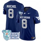 Nicco Marchiol Jersey #8 West Virginia Mountaineers 2025 Miami Beach Bowl Navy