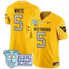 Pat White Jersey #5 West Virginia Mountaineers 2025 Miami Beach Bowl Gold