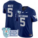 Pat White Jersey #5 West Virginia Mountaineers 2025 Miami Beach Bowl Navy