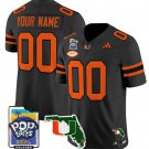 Custom Miami Hurricanes Jersey Name, Number 2025 PopTarts Bowl Patch Black