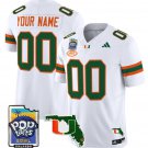 Custom Miami Hurricanes Jersey Name, Number 2025 PopTarts Bowl Patch White