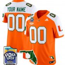Custom Miami Hurricanes Jersey Name, Number 2025 PopTarts Bowl Patch Orange Alternate