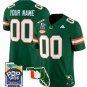 Custom Miami Hurricanes Jersey Name, Number 2025 PopTarts Bowl Patch Green