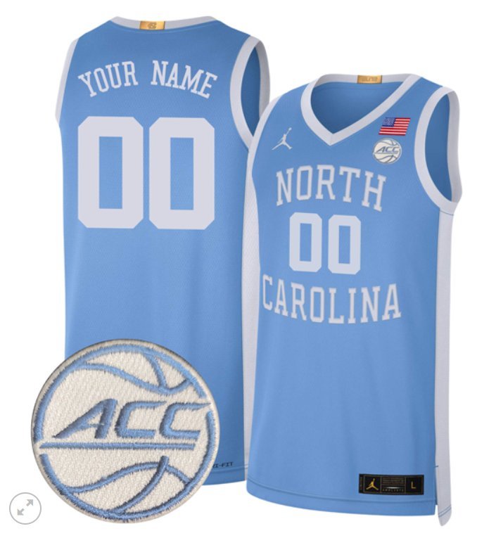 Custom North Carolina Tar Heels Jersey Basketball Stiched Limited Retro Blue