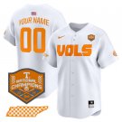 Custom Tennessee Volunteers College Baseball World Series Champions Jersey White