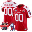 Custom Ole Miss Rebels Jersey 2025 Gator Bowl Patch Vapor Football Red Alternate