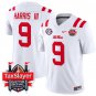 Tre Harris Jersey #9 Ole Miss Rebels Gator Bowl Patch V2 White