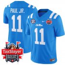 Chris Paul Jr Jersey #11 Ole Miss Rebels 2024 Gator Bowl V2 Powder Blue