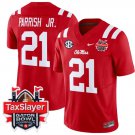 Henry Parrish Jr Jersey #21 Ole Miss Rebels 2024 Gator Bowl V2 Red