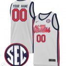 Custom Ole Miss Rebels Jersey College Basketball Stiched Game White
