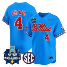 Aliyah Binford Jersey #4 Ole Miss Rebels Softball 2025 World Series Stitched Blue